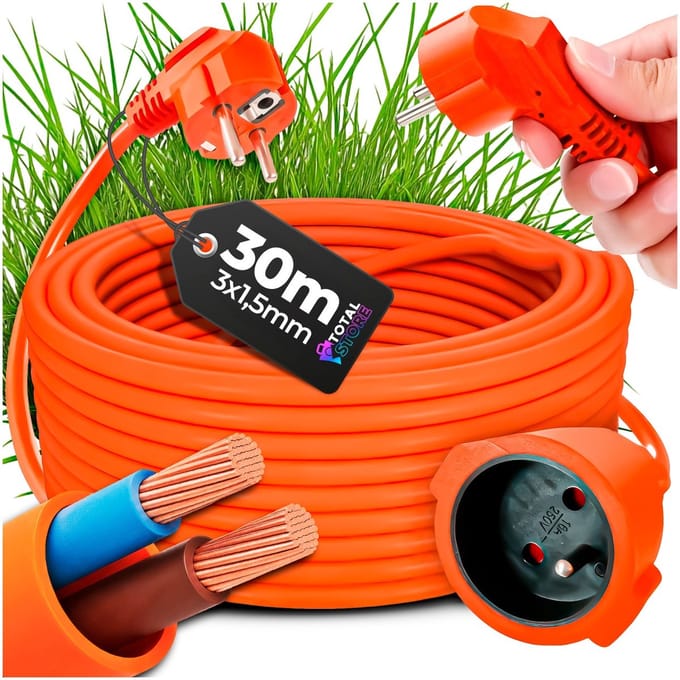 2015966 - Tuin- en Bouweverlengsnoer - 30m - 3x1,5mm - IP44
