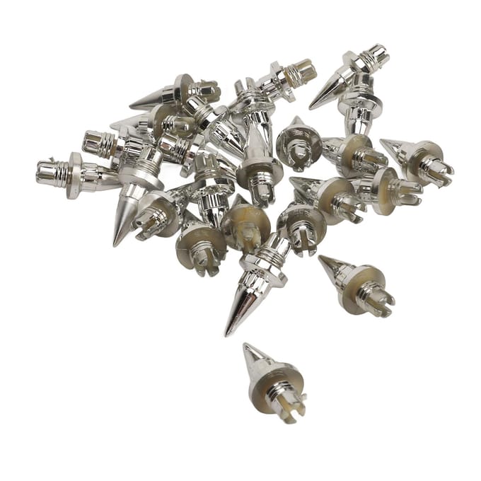 25 stuks Wielvelg Klinkmoer Stijlvolle Look Eenvoudige Installatie Spiked Wielvelg Rand Klinkmoer voor Wielen zilver