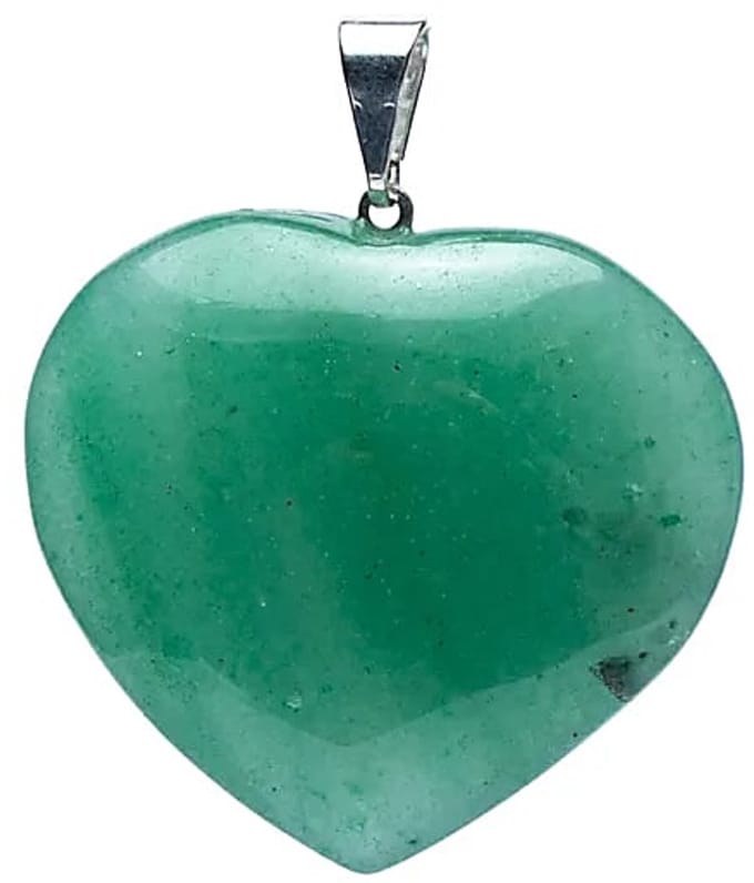 Groene kwarts edelsteenhanger hartvorm
