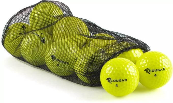 Cougar - Gele golfballen - 12 stuks in net