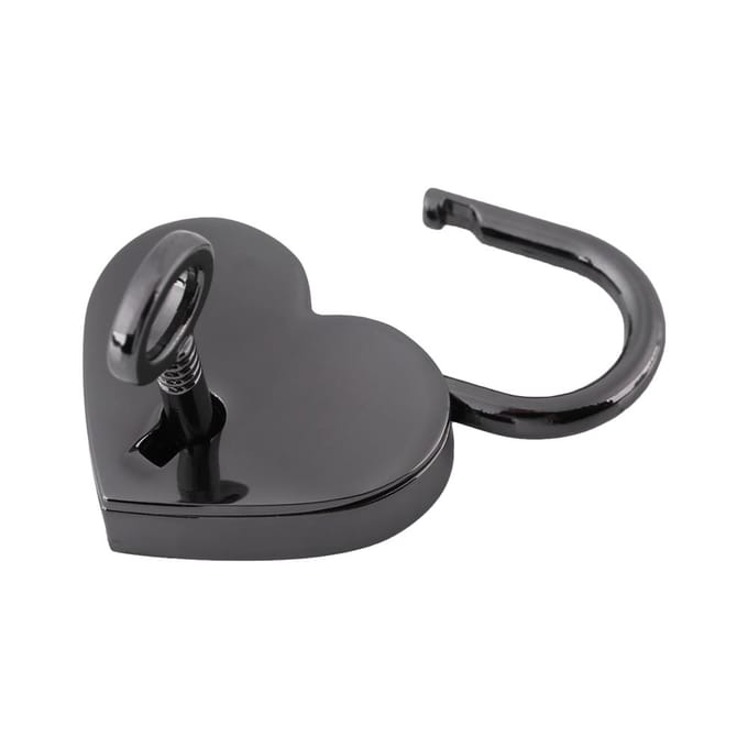 Klein liefdeshartvormig hangslot, kleine bagagetas, dagboekslot, sleutels black