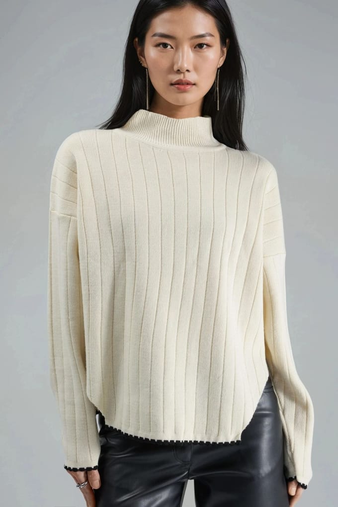 Oversized Trui met Stikseldetails