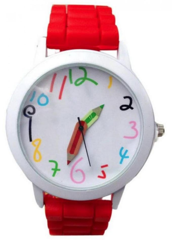 Hidzo Horloge Potlood - Ø 39 mm - Rood - Siliconen