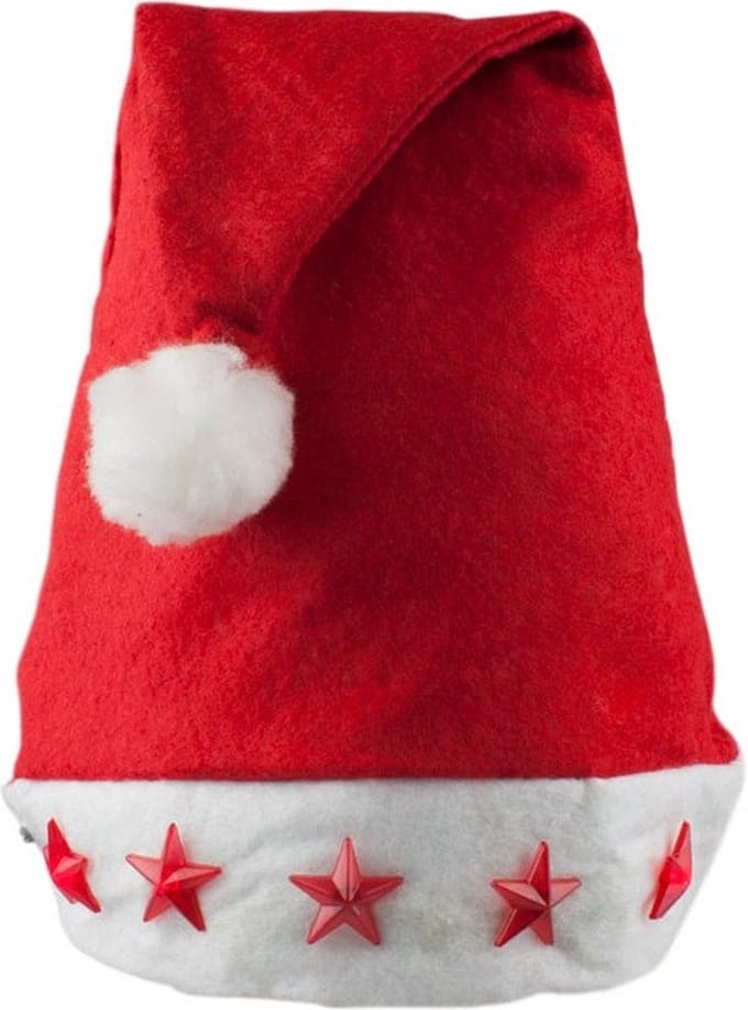 Kerstmuts met knipperende sterren