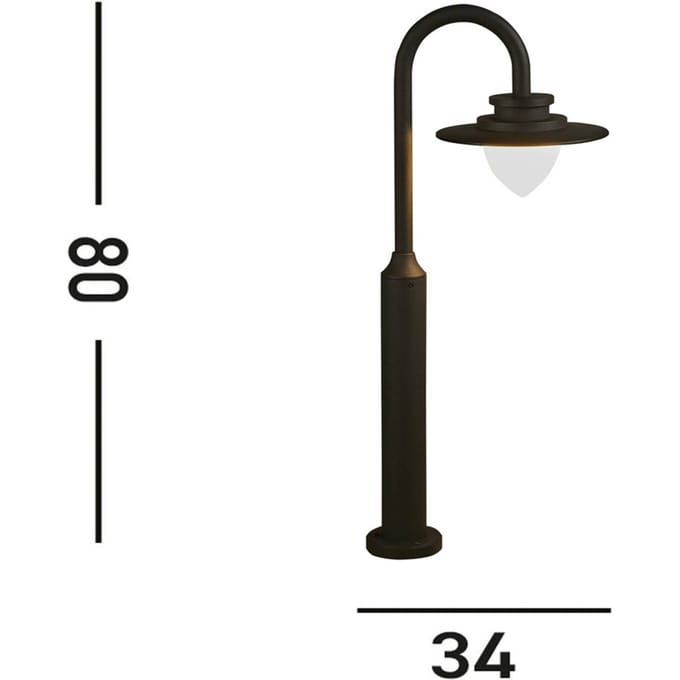 Searchlight LED tuinpadverlichting Texas, IP54, grafietkleurig, hoogte 80 cm