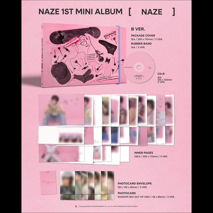 NAZE [NAZE] 1e Mini Album + Gratis Cadeau Random ver. gray