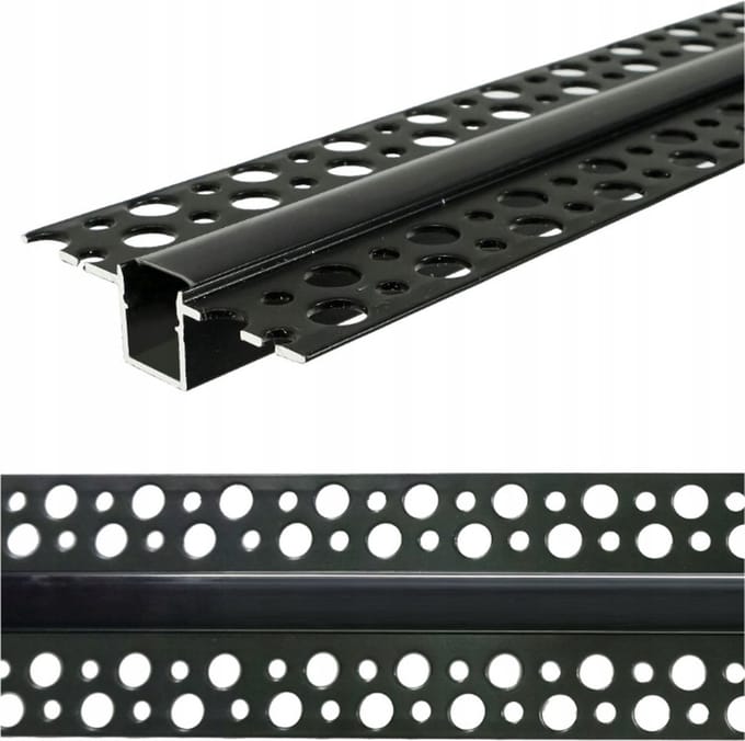 2 meter led profiel - Stucprofiel smal - Profiel voor led strips - Aluminium - Zwart