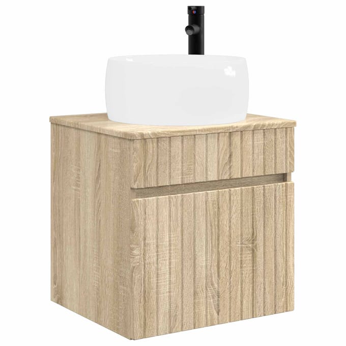 vidaXL - Wandgemonteerde - wastafelmeubel - Sonoma - Eiken - 49 - x - 44,5 - x - 66 - cm