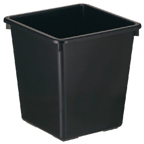 V-Part - Vierkant tapse papierbak 21 liter - Polypropylene - zwart - Prullenbak