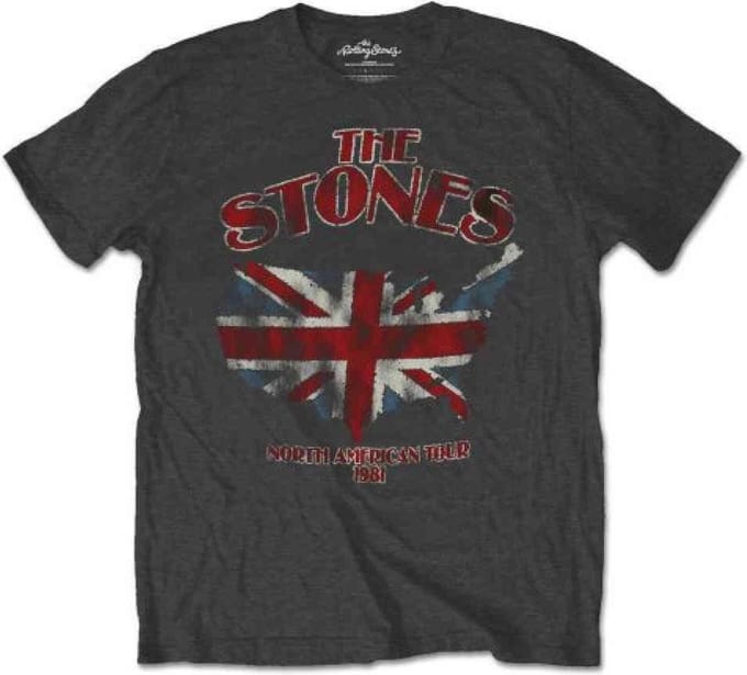 The Rolling Stones - Union Jack US Map Heren T-shirt - 2XL - Grijs
