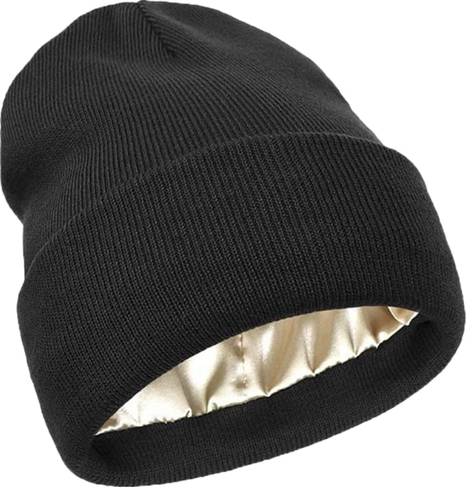 Gebreide Muts met Satijnen Binnenkant - Winter - Mode - Deluxe - Zwart