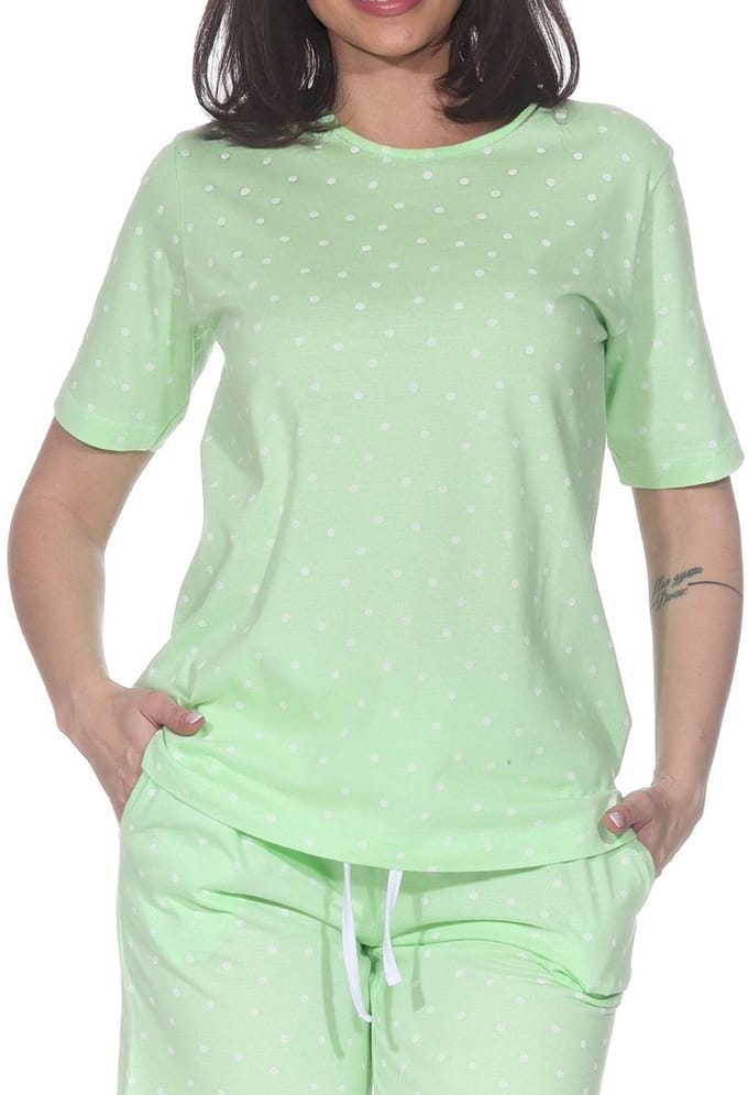 Damespyjamashirt met korte mouwen mix & match