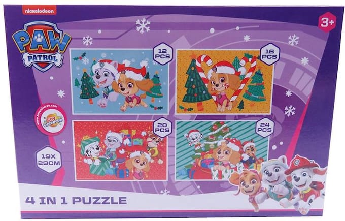 Set van 2 dozen kinderpuzzels - Paw Patrol - Puzzel - 4 in 1 puzzle - 12+16+20+24 stukjes