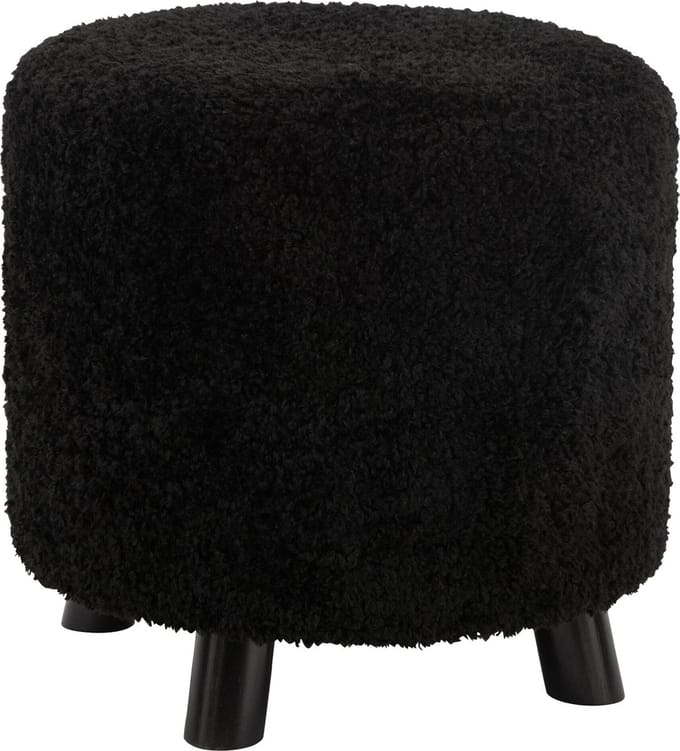 J-Line poef Schaap Poot - polyester - zwart