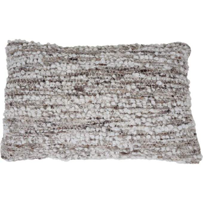 Kussen Mica Naturel/Brown 40 x 60 cm - Luxe Sierkussen met Bouclé Look