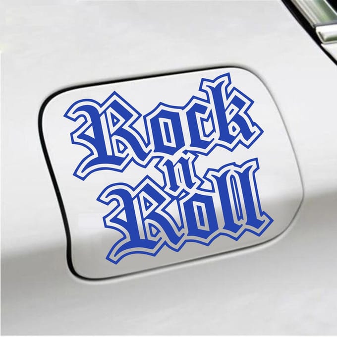 Bumpersticker - Rock N Roll - 13 X 15 - Blauw