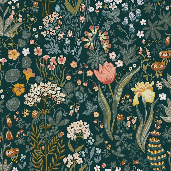 Boråstapeter Vliesbehang 2055 - New Heritage - Botanisch Groen - 49cm x 10.05m