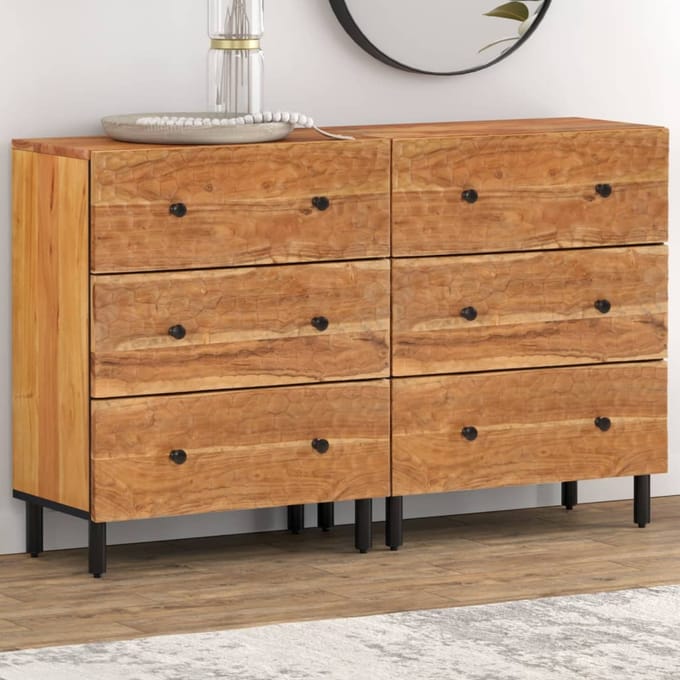 vidaXL - Bijzetkasten - 2 - st - 60x33x75 - cm - massief - acaciahout