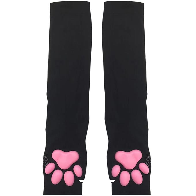 Kawaii Kattenpoot Wanten Handschoenen Schattig Zacht 3D Tenen Bonen Vingerloze Handschoenen Kattenklauw Poten Kussentjes Mouwen Kat Cosplay black