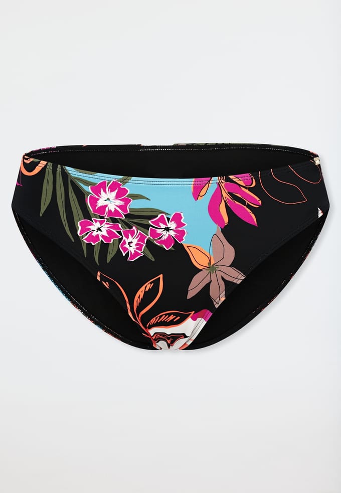 Bikinislip met bloemenmotief, multicolor - aquablauw 36