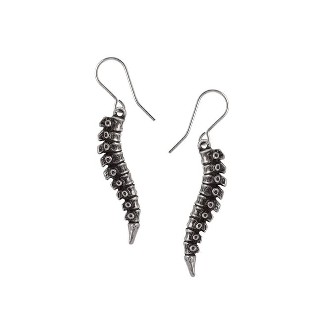 Alchemy Gothic - Gothic Oorbellen - Spine Earring - voor Vrouwen - zilverkleurig