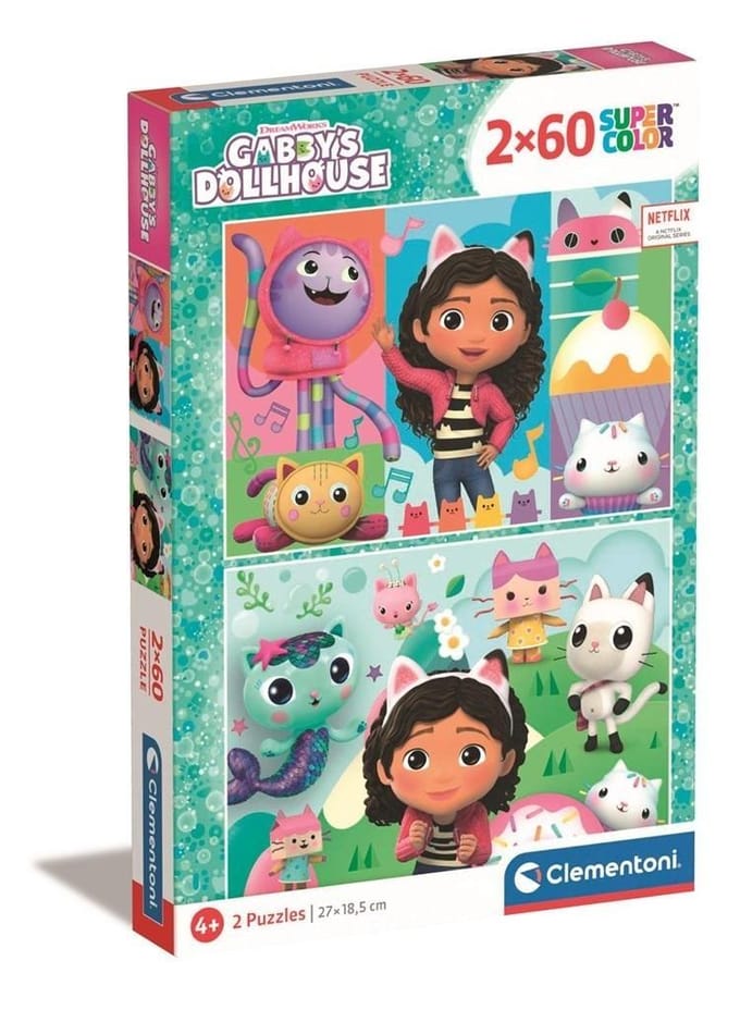 Clementoni - Puzzel - 2x60 Stukjes - Gabby's Dollhouse - Puzzels Voor Kinderen - Vanaf 4 Jaar
