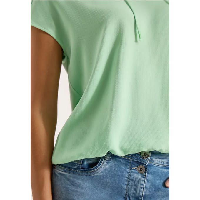 Blouse met korte mouwen en structuurmix