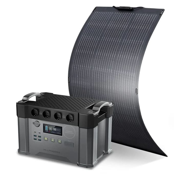 ALLPOWERS Zonnegeneratorset 2400W (S2000 Pro + SF100 100W flexibel zonnepaneel) - S2000 Pro+ SF100 Zonnepaneel 100W