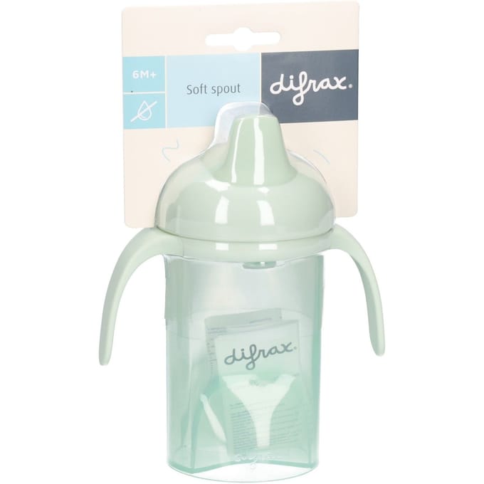 Difrax Tuitbeker Drinkbeker - 250 ml - 6+ Maanden - Lichtgroen - 1 stuk