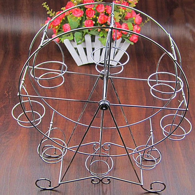 Betoverd Reuzenrad Cupcake Standaard 8 Cupcakes Display Standaard voor Carnaval en Circus Themafeest white