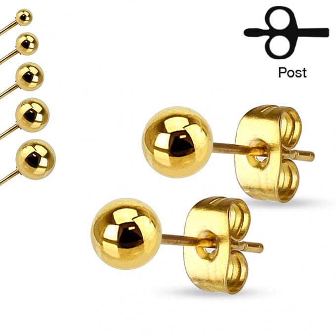 Oorbellen balletje 0.8x2 - goud - LMPiercings