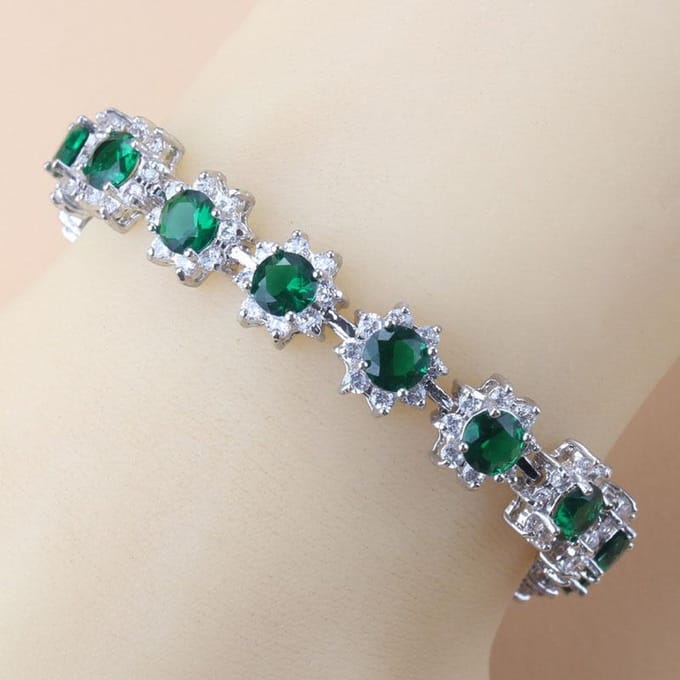 Groene Zirkonia Armbanden Kwaliteit Dames Bruiloft Mode gray