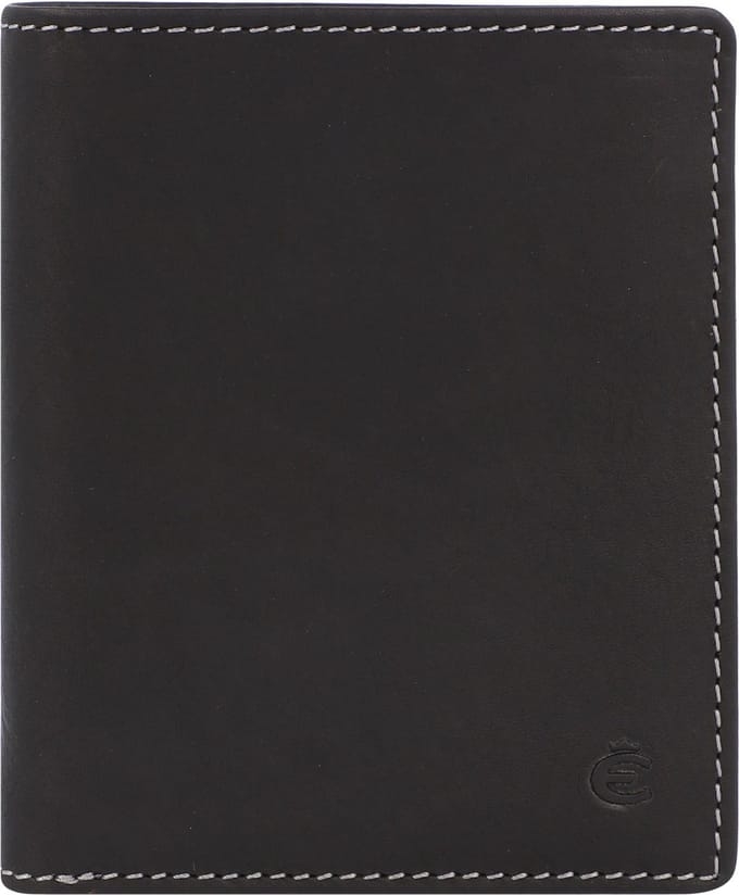 Esquire Dallas portemonnee leer 9 cm - Jongens - Staand formaat - schwarz