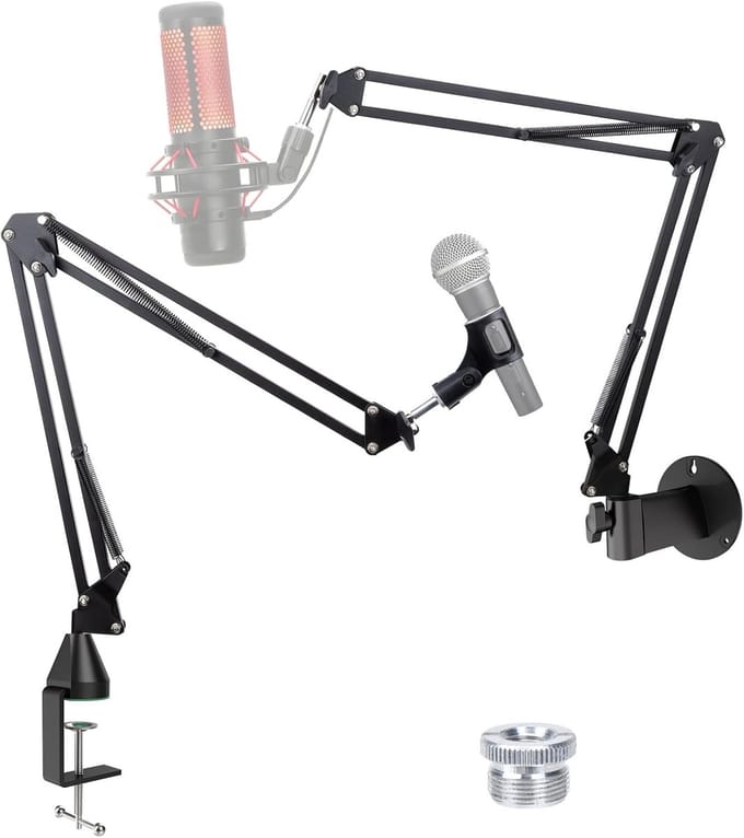 Universele Microfoonstandaard - Verstelbare Microfoonarm met Stevige Klem en Wandmontage, Geschikt voor Blue Yeti, HyperX QuadCast en Diverse Microfoons