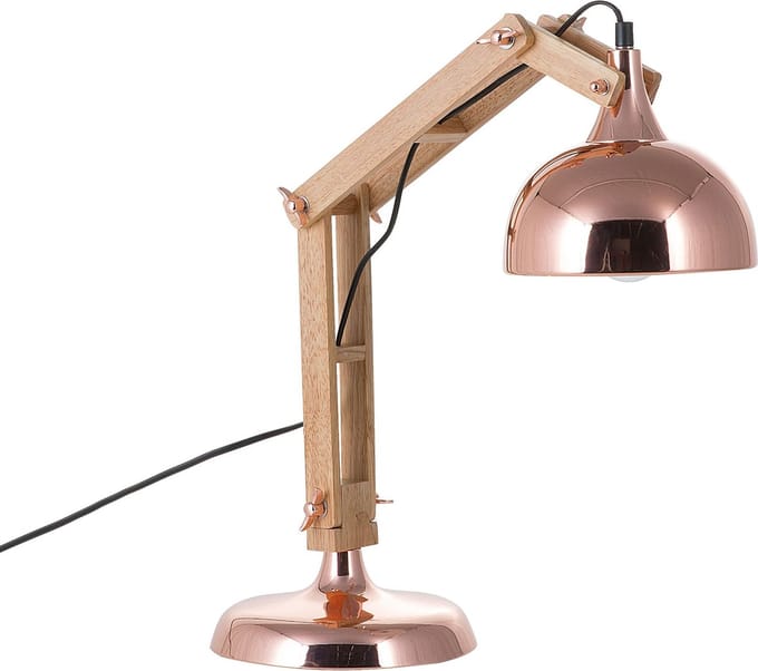 SALADO - Bureaulamp - Koper - Rubberhout