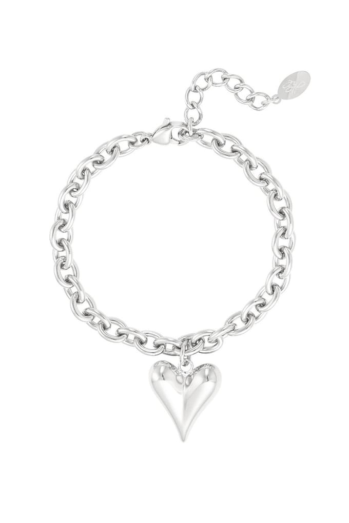 Bijoutheek Armband (Sieraad) Hart Schakel Ketting Zilver