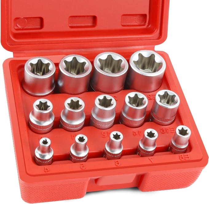 Set van 14 E-Torx Steeksleutels E4 - E24