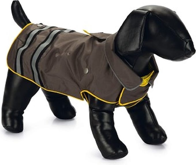 Beeztees Seja - Honden Regenjas - Grijs/Geel - 48 cm