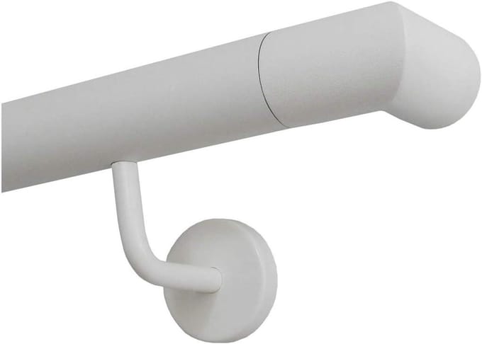 Roestvrijstalen Leuning - Trapleuning RVS - Veilig Traplopen - Wit Gepoedercoat - 50 cm - Wit