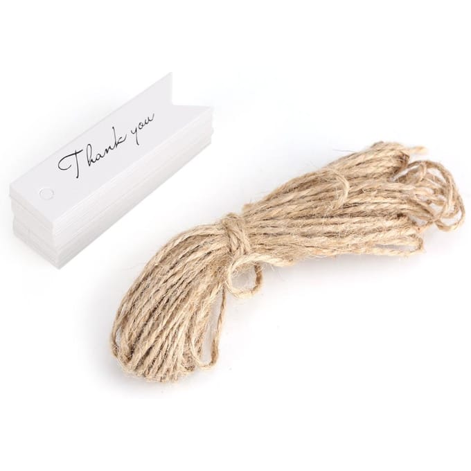 100 stuks/partij Kraftpapier Hanglabel Cadeaulabel Tag Dankbaar Boodschap Kaart (Wit) White beige