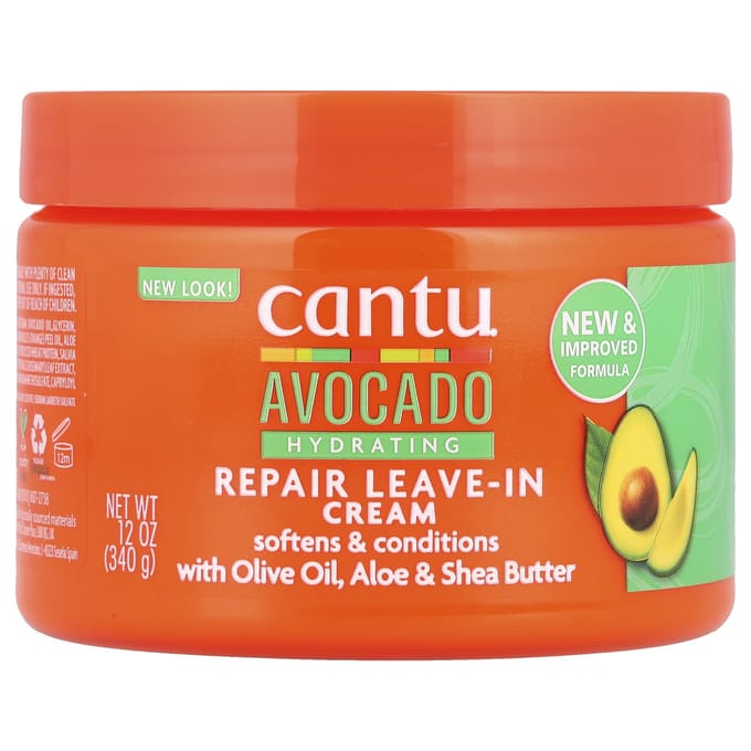 Cantu, Crème hydratante et réparatrice sans rinçage à l'avocat, 340 g (12 onces) red