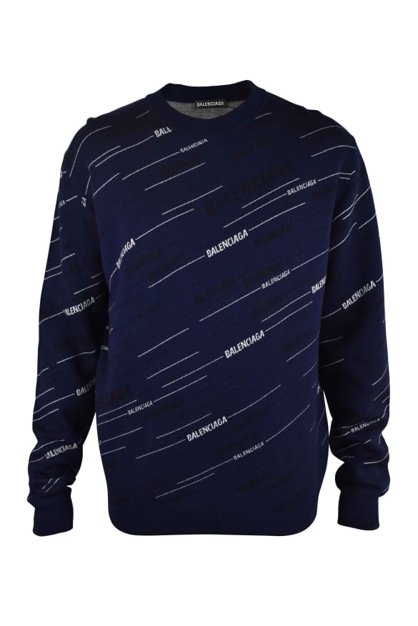 Balenciaga Trui met het Alphabet-logo Blauw