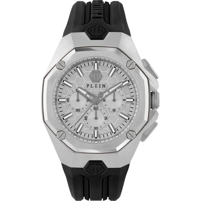 Philipp Plein Octagon PWTBA0123 Horloge - Siliconen - Zwart - Ø 45 mm