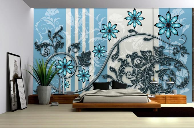 Flowers Floral Pattern Photo Wallcovering