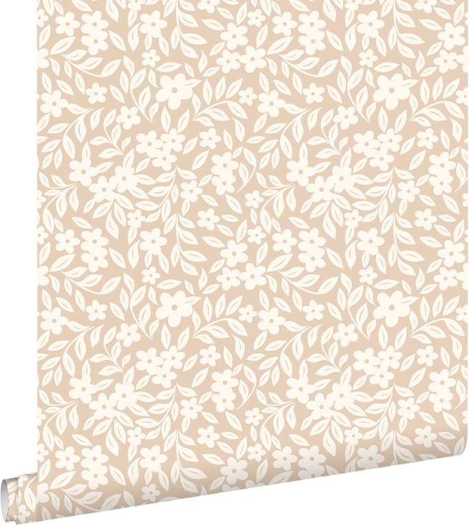 ESTAhome behang bloemetjes beige - 50 x 900 cm - 131438