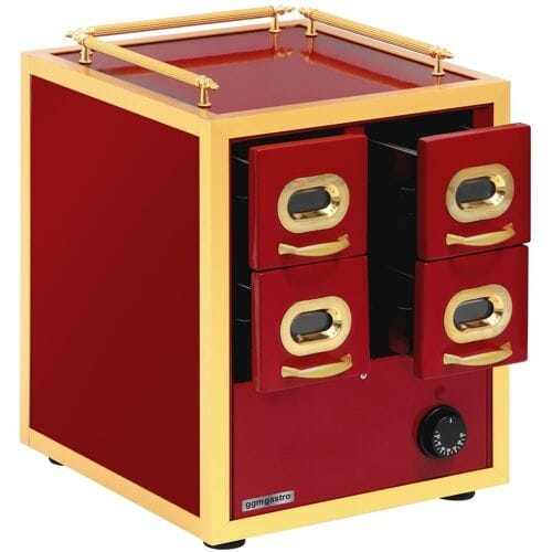 GGM Gastro Warmhaltebox - 2x 2 Schubladen - für Mandel & Nüsse Rood / Goud