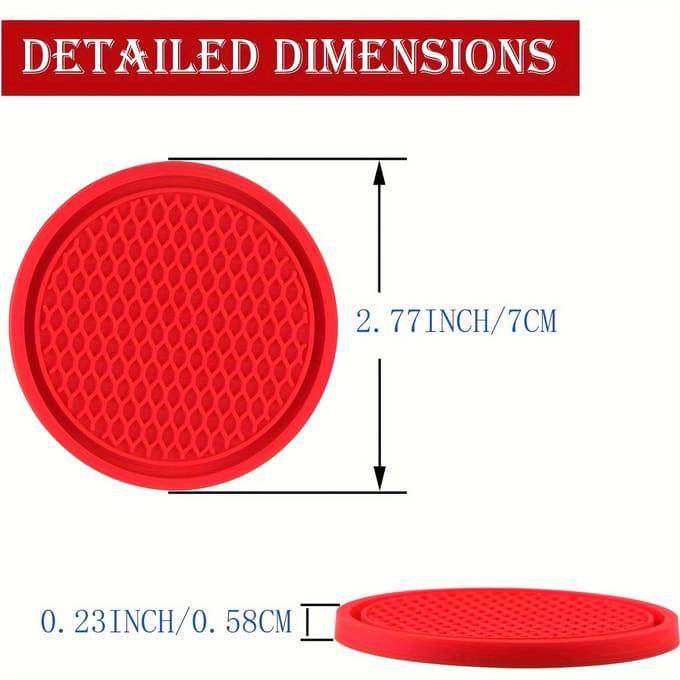 Antislip Auto Bekerhouder - Universele Bekerhouder met Sierontwerp - Rood - Interieur Auto Accessoires 2pcs red