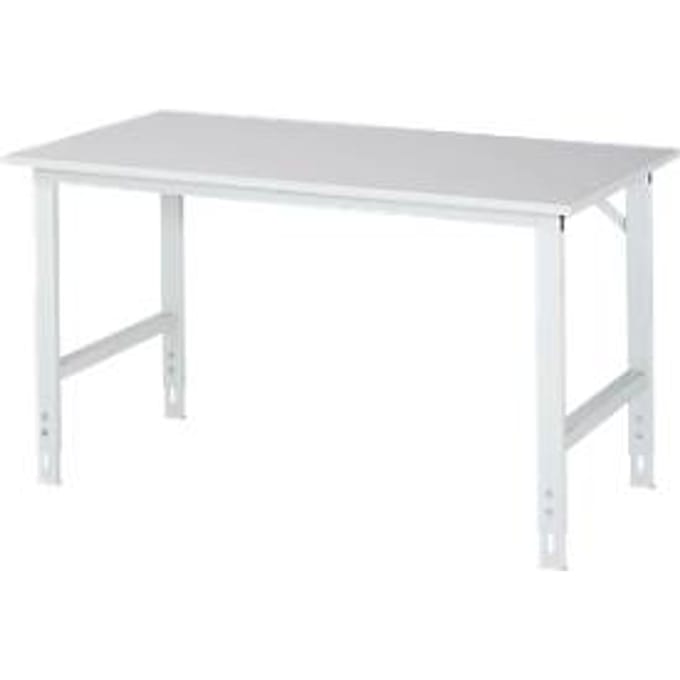 Werktafel, melamine blad, B 1500 x D 800 x H 760-1080 mm