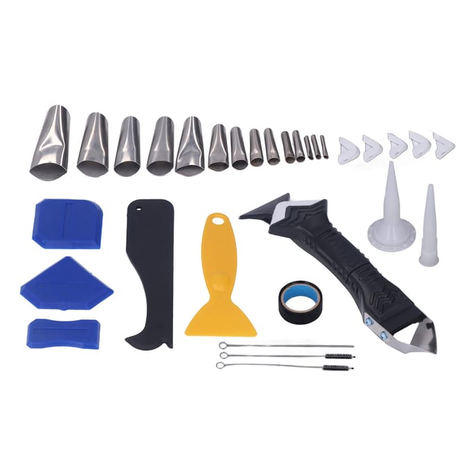 5 in 1 Kit Voegmiddelgereedschap Multifunctionele Schop Hoekschraper Silicone Kit Afwerkingsgereedschap black