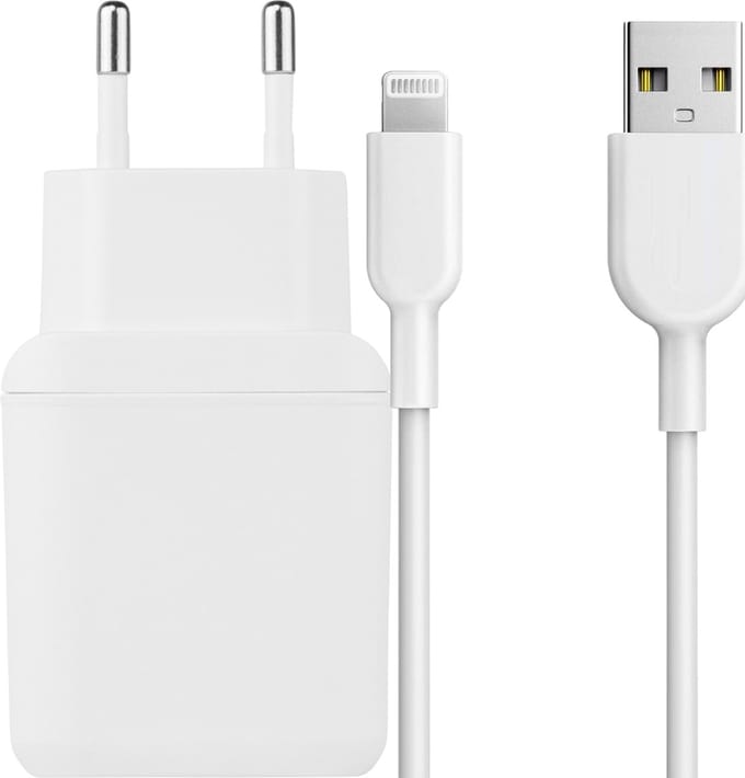 12W USB Oplader Set met geschikt voor iPhone Oplaadkabel - 1 Meter - Voor 7, 8, SE, X, 11, tablet 5e, 6e, 7e generatie